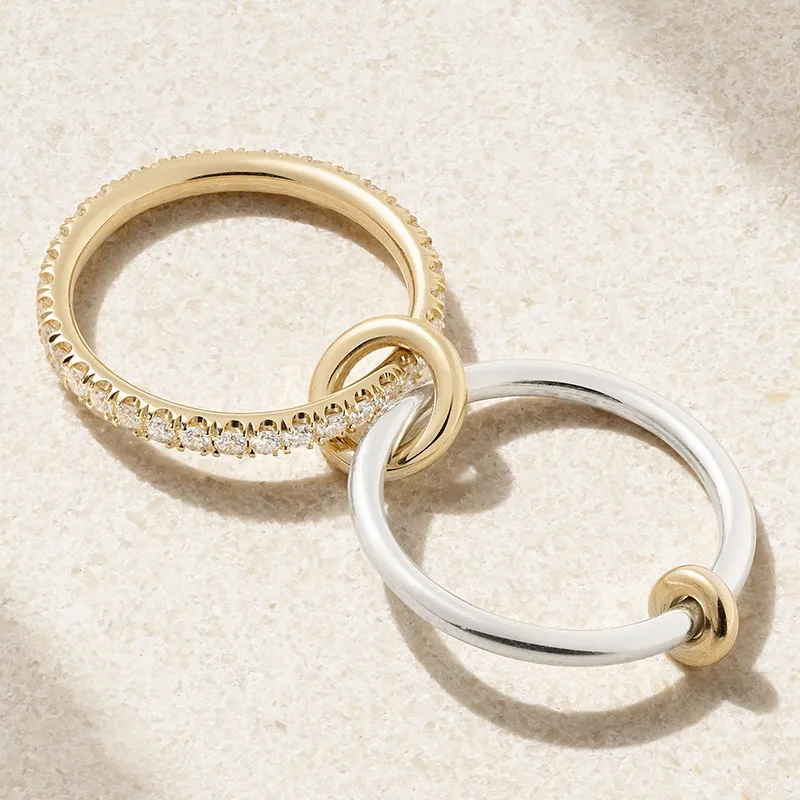 Geométrico Plata De Ley 925 Anillos