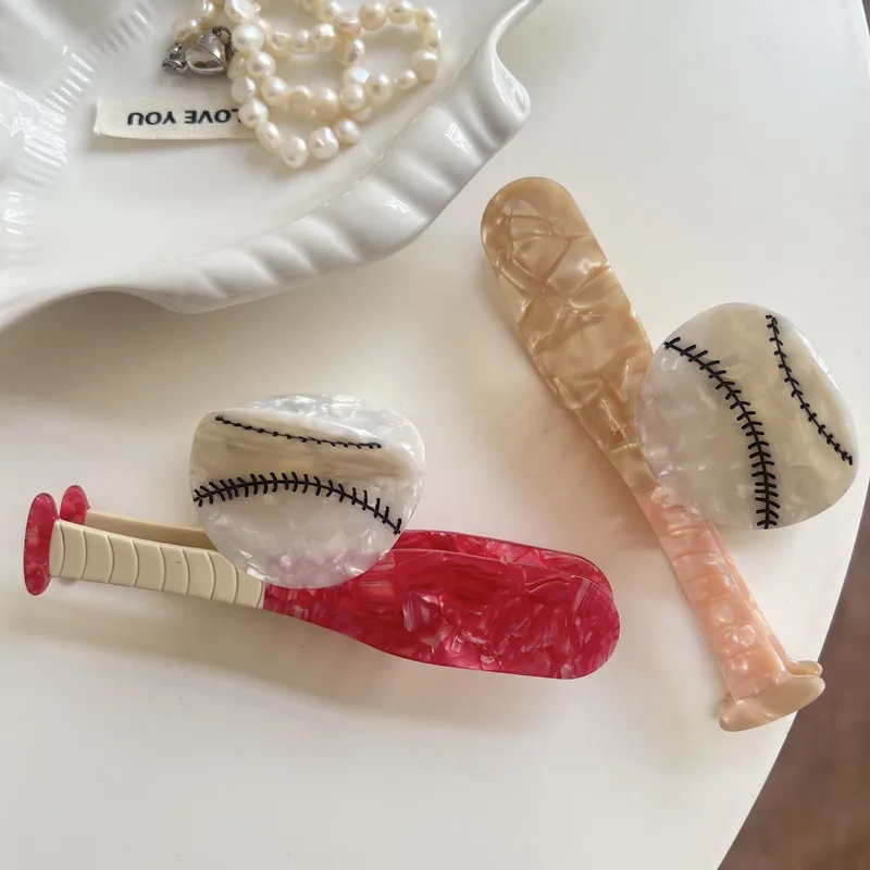 Femmes Baseball Mignon Vêtement De Rue Feuilles D'acétate Griffes De Cheveux