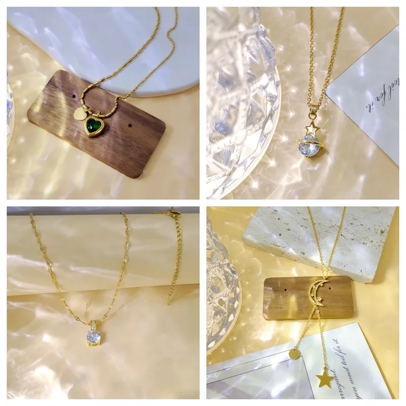 Pentacle Forme De Cœur Style IG Femme Style Simple Acier Inoxydable 304 Plaqué Or 18K Collier Fermeture À Boucle De Type Homard