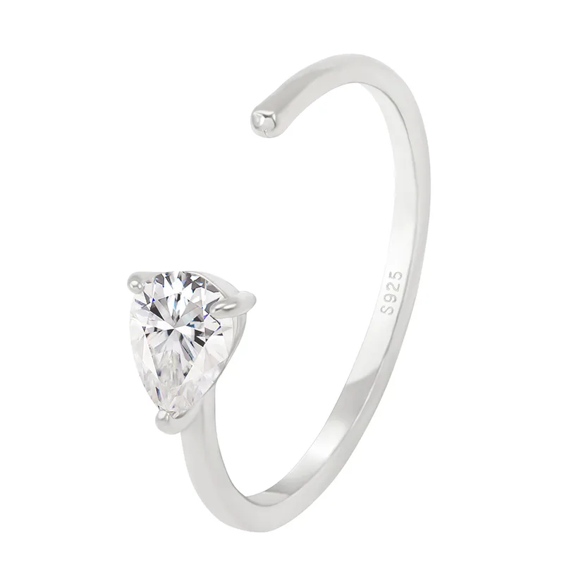 Water Droplets 925 Sterling Silver 18K Gold Plated White Gold Plated Open Rings
