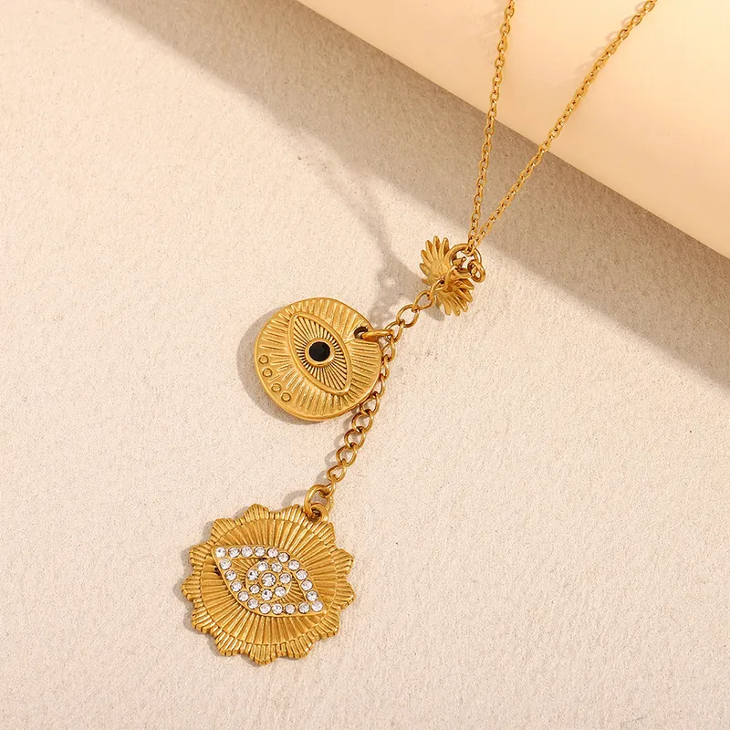 Rond Style Moderne Acier Inoxydable 304 Pendentif Placage Fermeture À Boucle De Type Homard