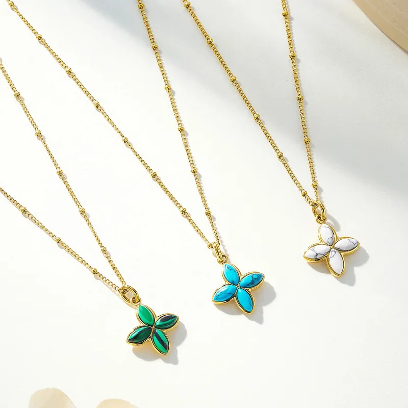 Élégant Glamour Femme Acier Inoxydable 304 Fleur Femmes Ensemble De Bijoux