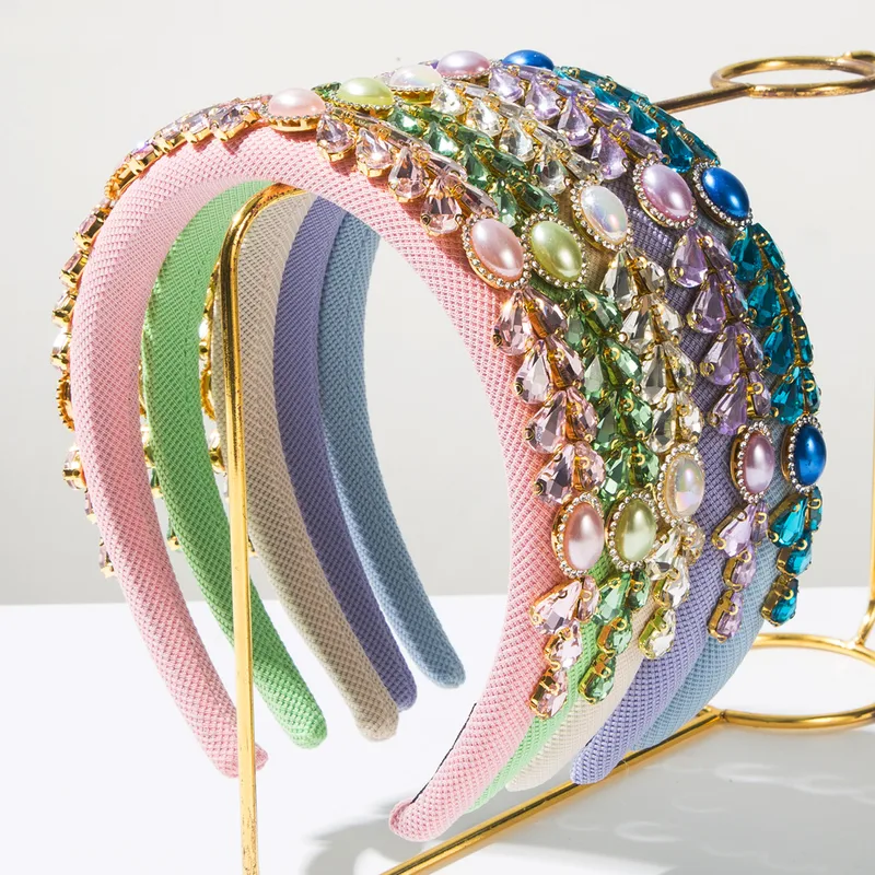 Women's Water Droplets Cute Sweet Cloth Glass Hair Band