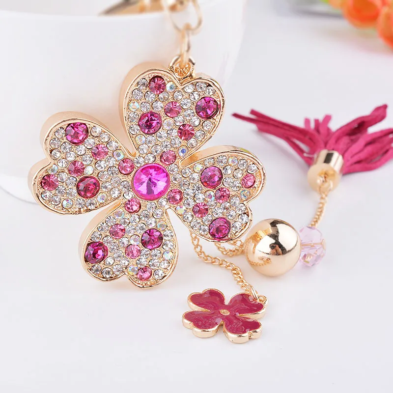 Style Coréen Alliage De Zinc Fleur Femmes Pendentif De Sac Porte-Clés