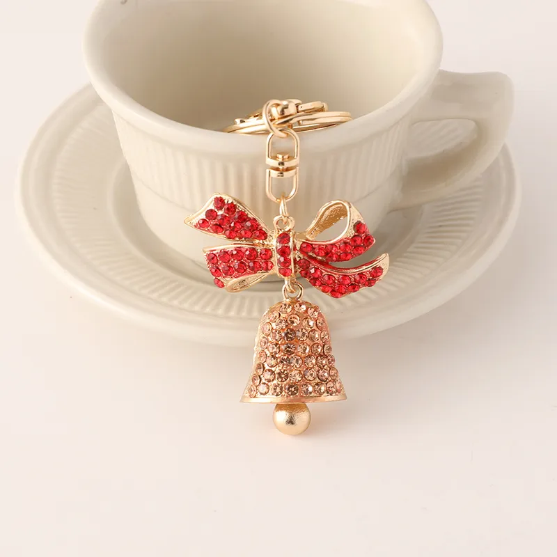 European Style Alloy Bell Christmas Unisex Bag Pendant Keychain