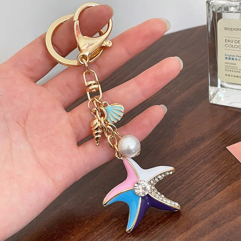 Cute Alloy Shell Women's Bag Pendant Keychain