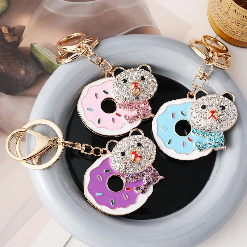 Cute Alloy Donuts Women's Bag Pendant Keychain