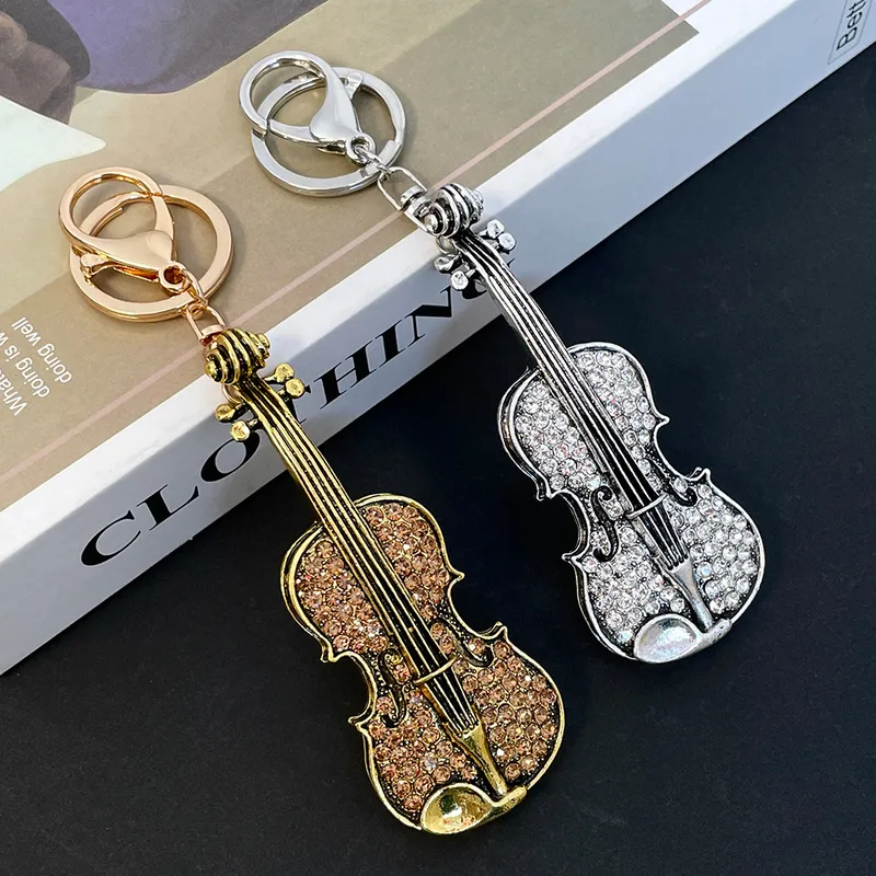 Modern Style Alloy Cello Unisex Bag Pendant Keychain