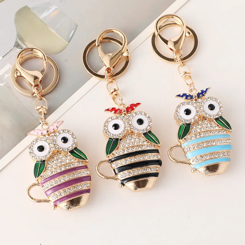 Cute Alloy Owl Unisex Bag Pendant Keychain