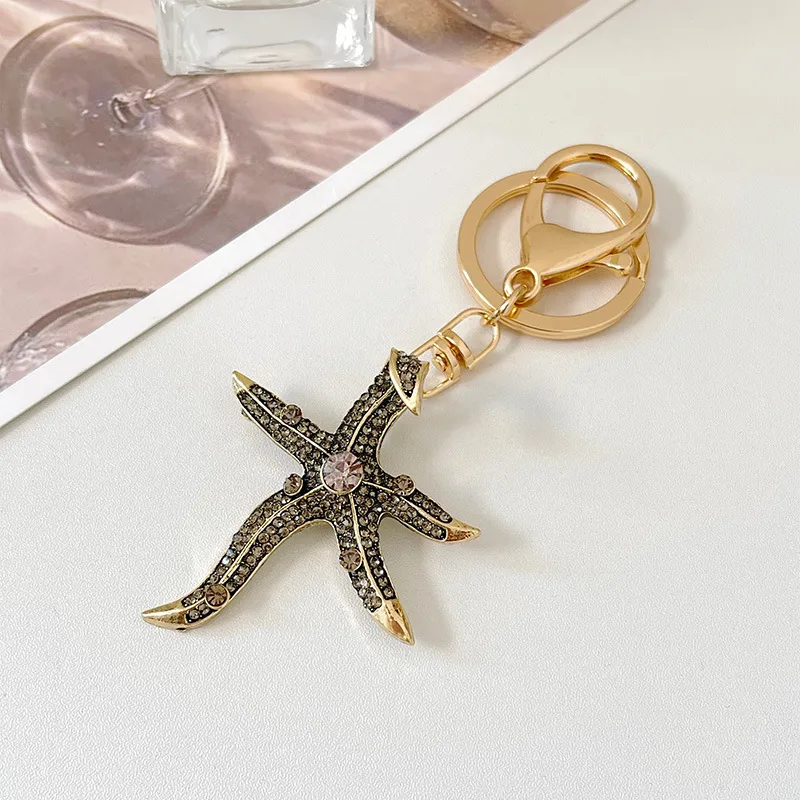 Modern Style Alloy Starfish Women's Bag Pendant Keychain