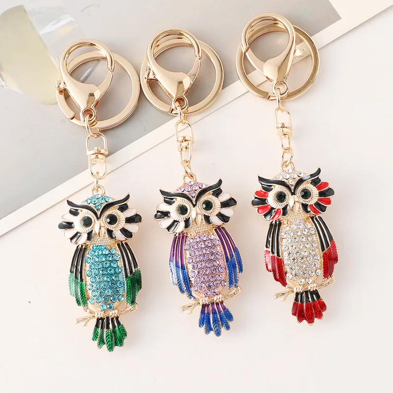 Modern Style Alloy Owl Unisex Bag Pendant Keychain