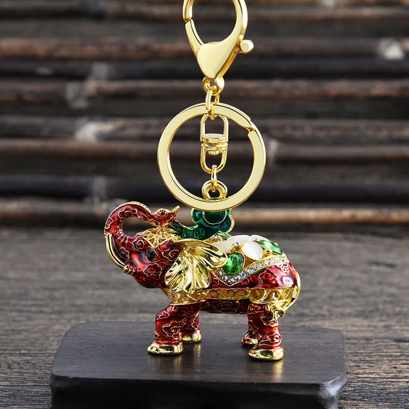 Modern Style Alloy Elephant Men's Bag Pendant Keychain