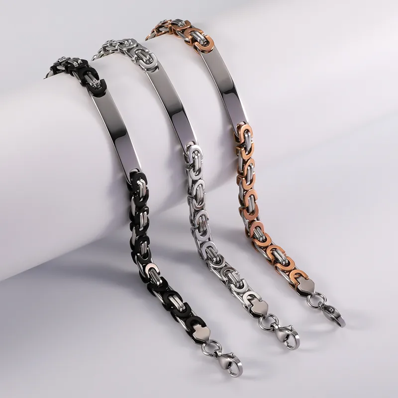 Géométrique Hip Hop Rétro Acier Inoxydable 304 Bracelets De Gros