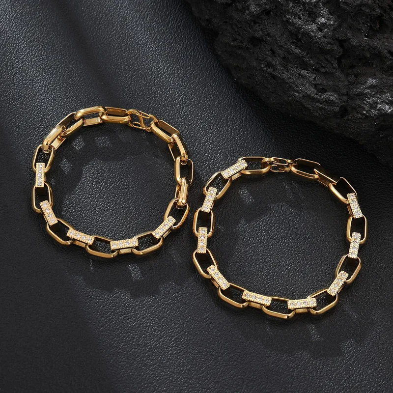 Géométrique Style Classique Acier Inoxydable 304 Bracelets De Gros