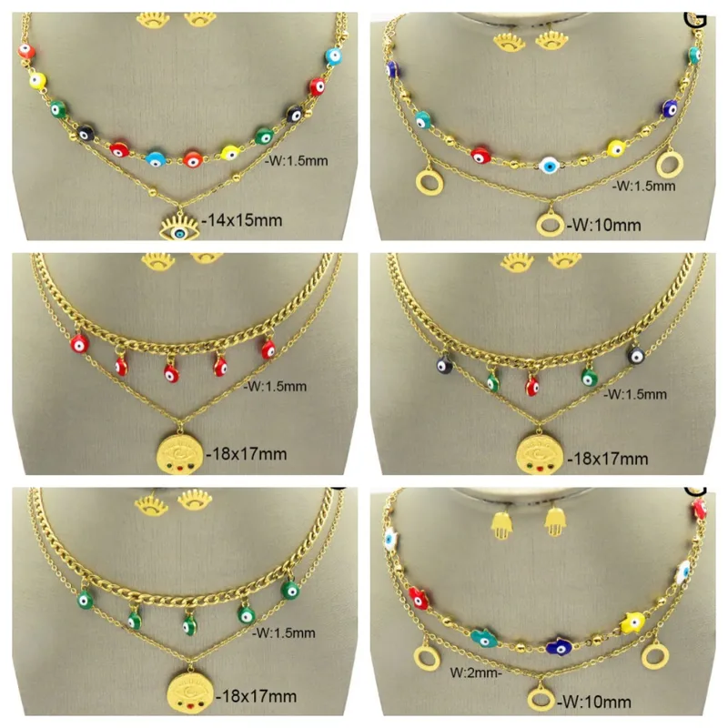 Casual Elegant Cute 304 Stainless Steel Eye Plating Zircon 18K Gold Plated Women's Jewelry Set