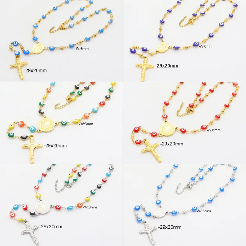 Cross Jesus Elegant Classic Style 304 Stainless Steel 18K Gold Plated Pendant Necklace Lobster Trigger Clasp Closure