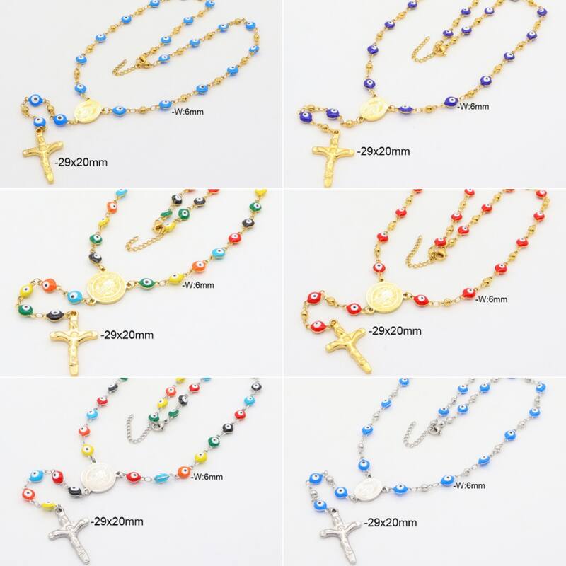Traverser Jésus Élégant Style Classique Acier Inoxydable 304 Plaqué Or 18K Pendentif Fermeture À Boucle De Type Homard