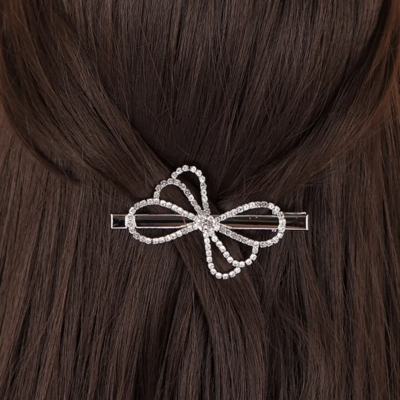 Women's Bow Knot Elegant Cute Lady Rhinestone Hair Clip