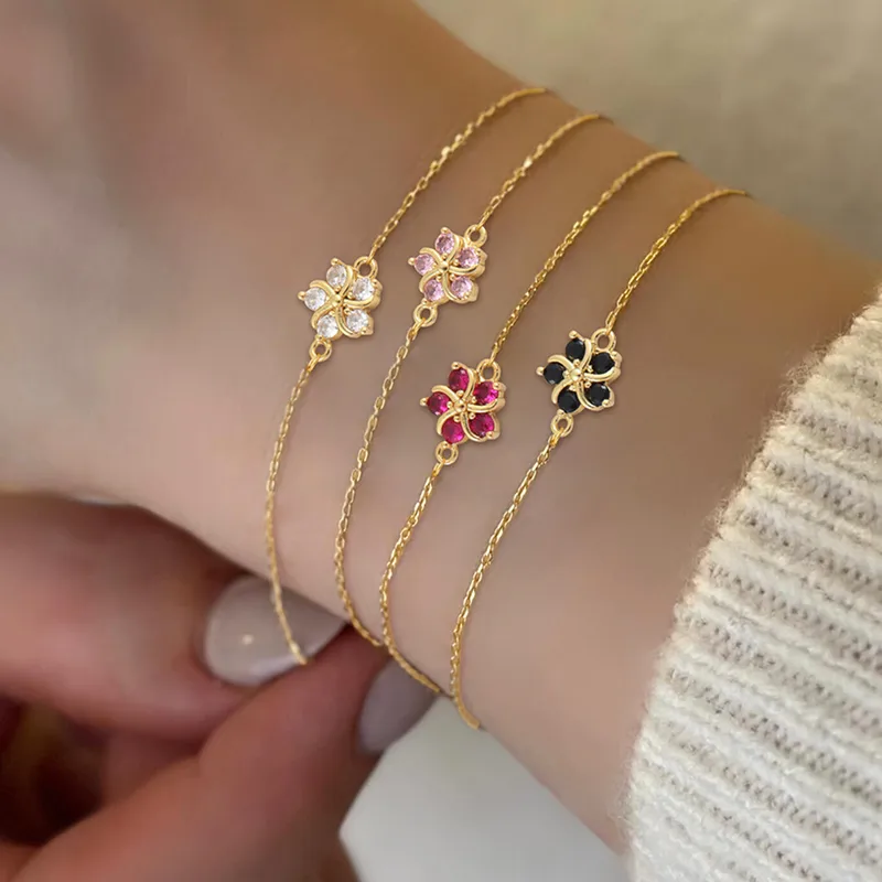 Peach Blossom Cute Simple Style Commute Artificial Crystal 201 Stainless Steel Artificial Crystal Copper Bracelets Wholesale