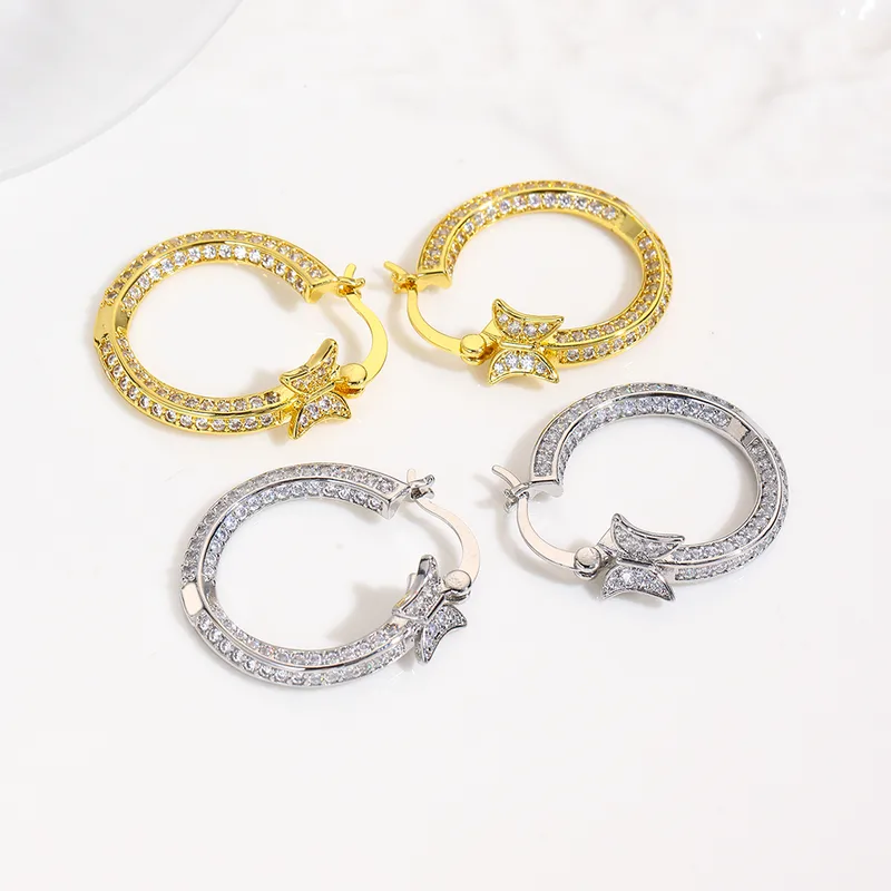 1 Par Geometría Elegante Glamour Lindo Cobre Chapados En Oro De 18K Blanco Oro Plateado Circón Asimétrico Geometría Pendientes De Gota