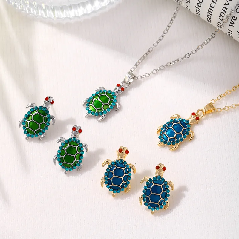 Elegant Alloy Tortoise Enamel Women's Jewelry Set