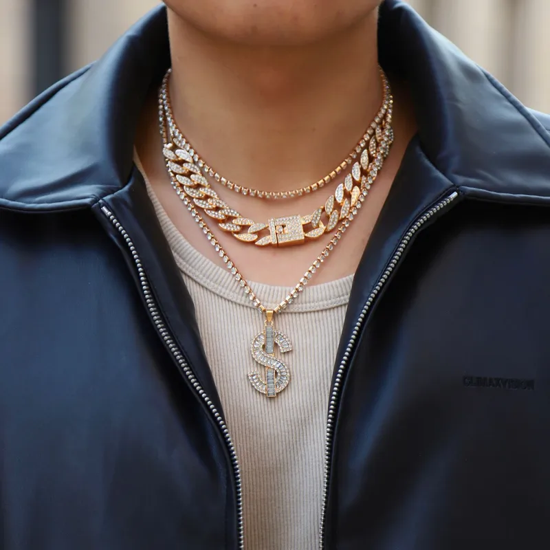 Forma De Corazón Hip Hop Retro Aleación Collares En Capas Venta Al Por Mayor