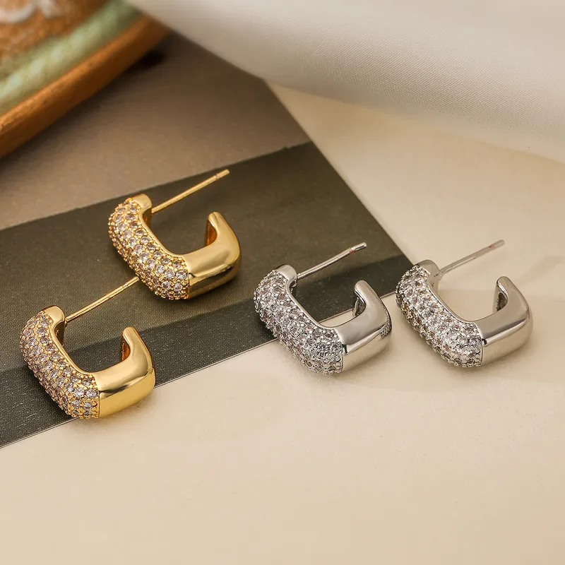 1 Paire Géométrique Style Simple Style Classique Le Cuivre Boucles D'Oreilles