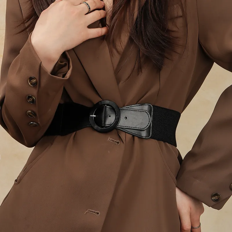 Mujeres Elegante Estilo Vintage Señora PU PU Hebilla Cinturones De Cuero