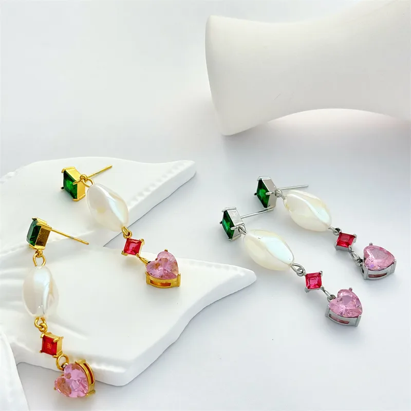 1 Paire Géométrique Rétro Acier Inoxydable 304 Boucles D'oreilles