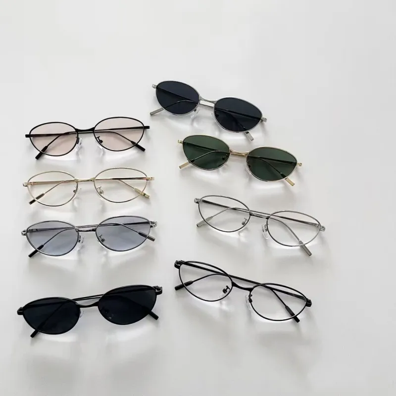 Marco Ovalado Lindo Romántico Oval Ordenador Personal Resina Lentes Tintados Con Degradado Fotograma Completo Gafas De Sol Para Niños