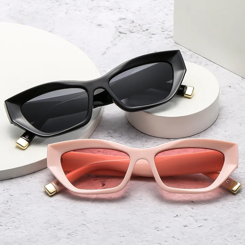 Cat Eye Casual Solid Color Ac Gradient Tinted Lenses Full Frame Women's Sunglasses