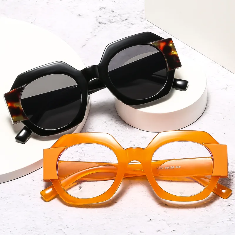 Polygone Décontractée Couleur Unie Ca Plein Cadre Femmes De Lunettes De Soleil