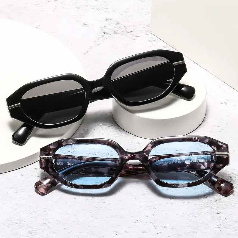 Marco Ovalado Casual Color Sólido C.A. Lentes Tintados Con Degradado Fotograma Completo Gafas De Sol Mujer