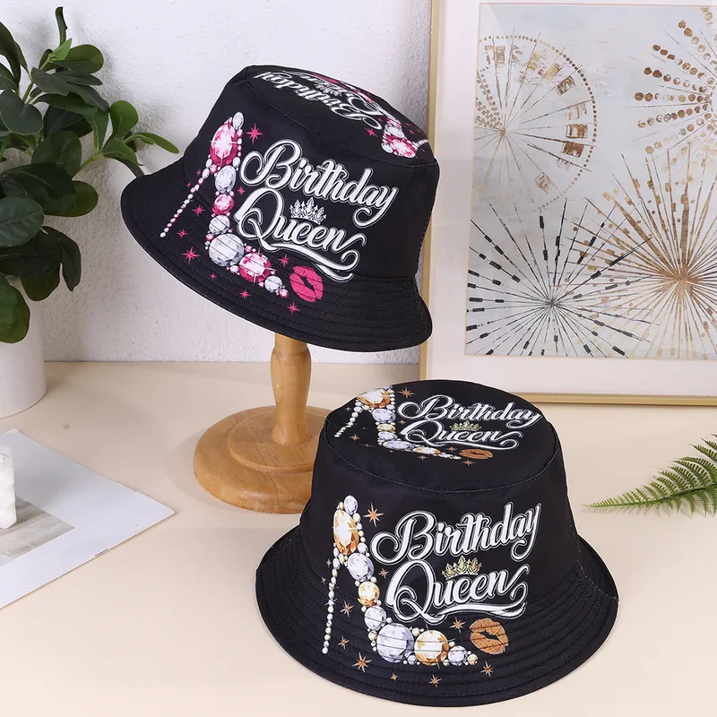 Femmes Lettre Talon Haut Avant-Toit Large Décontractée Style Bcbg Commuer Chapeau Seau