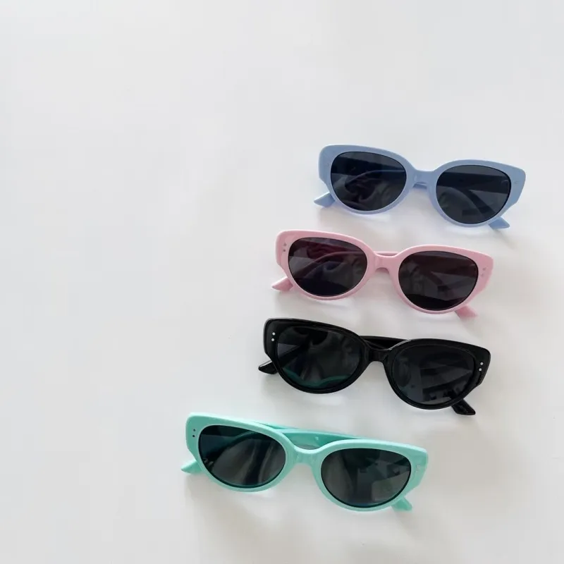 Cadre Rond Décontractée Élégant Ovale Pc Résine Verres Teintés Dégradés Plein Cadre Enfants Lunettes De Soleil