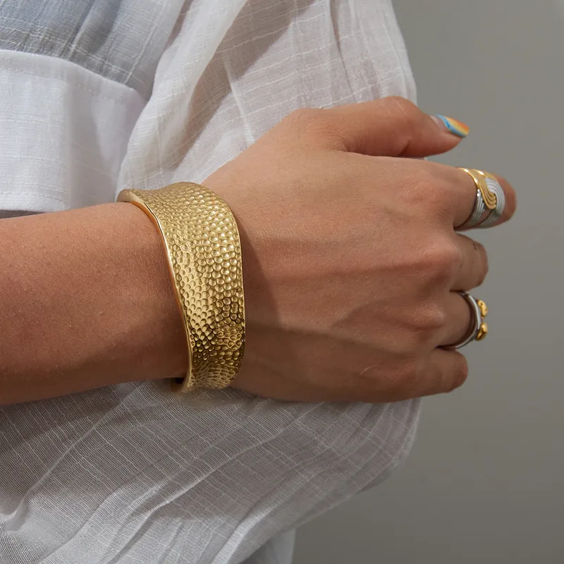 Geometric Casual Modern Style Commute 316 Stainless Steel  Cuff Bracelets Bangle In Bulk