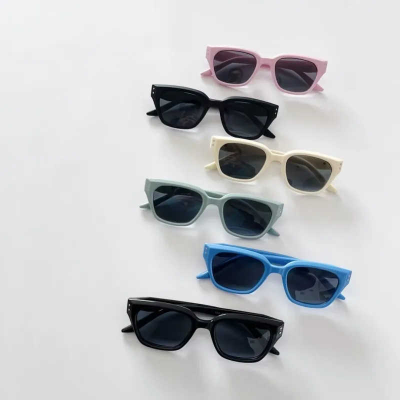 Carré Décontractée Vêtement De Rue Carré Pc Résine Verres Teintés Dégradés Plein Cadre Enfants Lunettes De Soleil