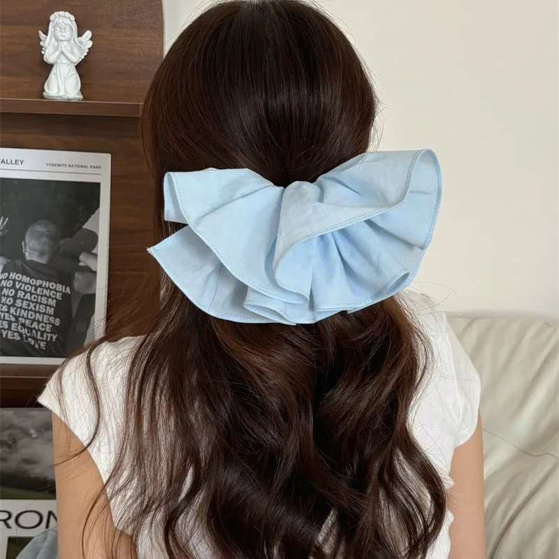 Cabeza Trasera Modificada Algodón Puro Ancho Tridimensional Doble Falda Grande Broche Pasador Horizontal Clip Accesorios Para El Cabello Tocado