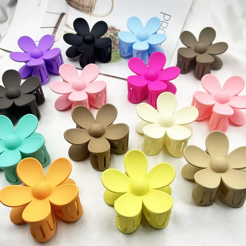 Frosted Flower Hair Clip Back Head Updo Hair Clip Barrettes Ponytail Bun High-Grade Sense Barrettes Shark Clip Wholesale