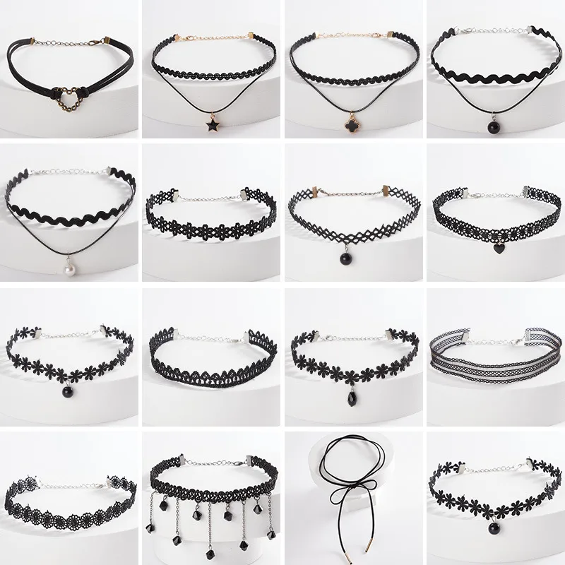 Populaire Collier Collier Femmes Choker Clavicule Chaîne Cou Accessoires Collier Collier En Dentelle Collier Court