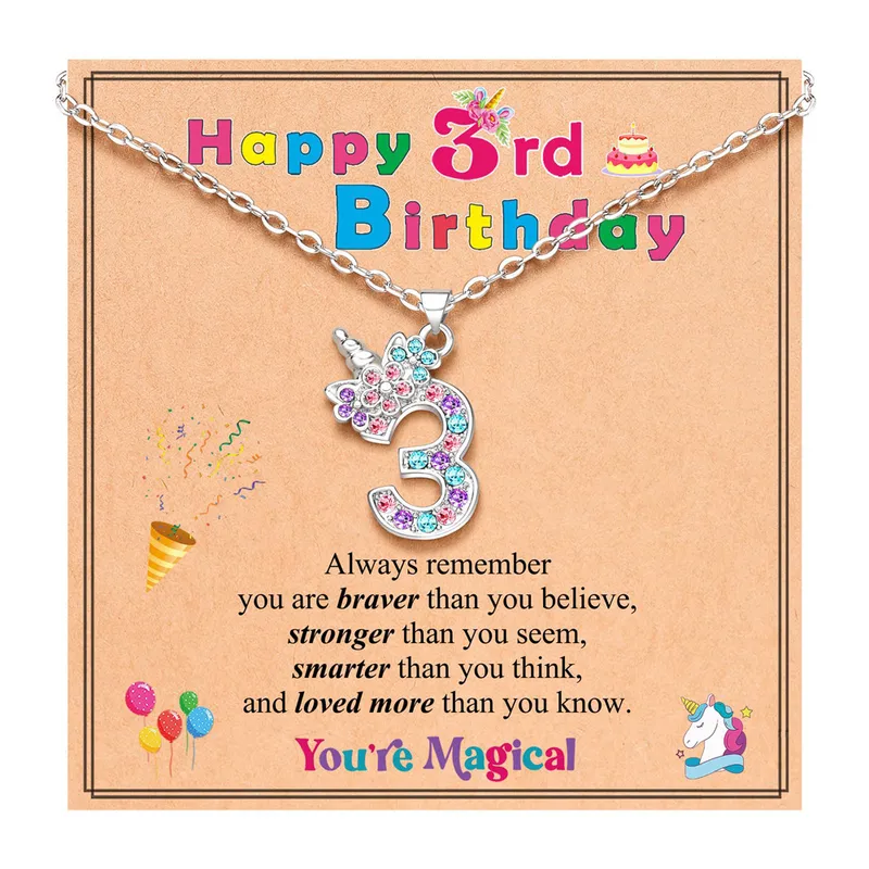 New   Hot Sale 3-12 Years Old  Digital Necklace Children's Birthday Gifts