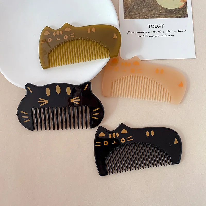 Chat Mignon Enfants Petite Taille Peigne À Cheveux Dessin Animé Bébé Portable Petit Peigne Acide Acétique Coiffure De Maquillage Antistatique