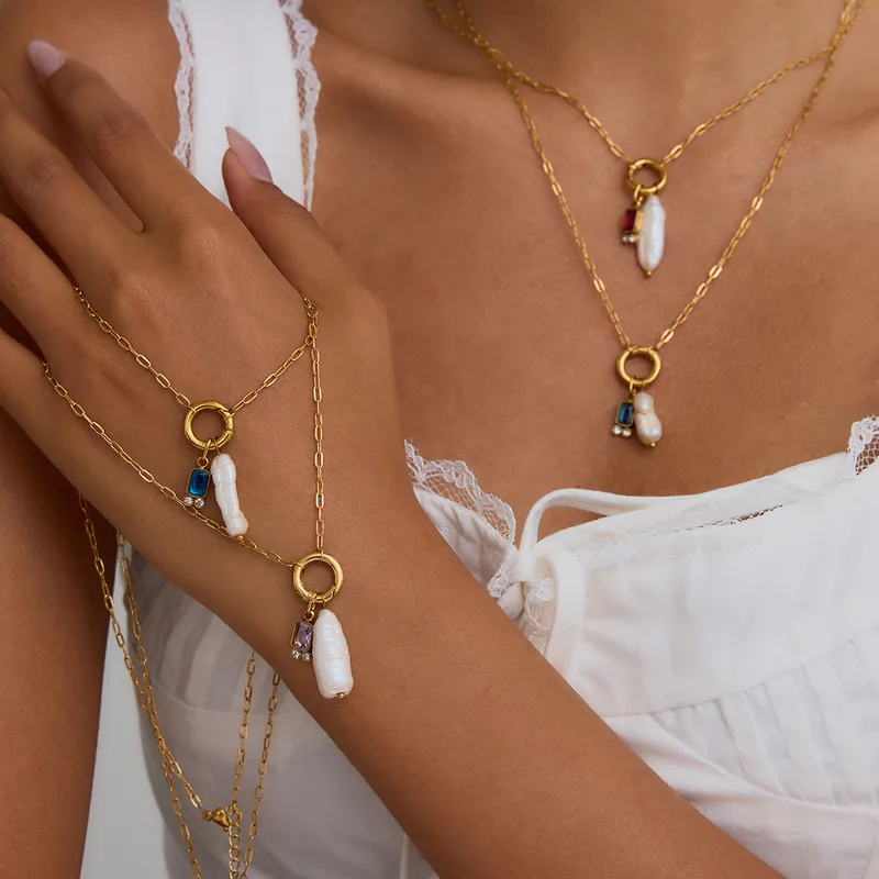 Printing INS Style Stainless Steel Titanium Steel Necklace Pearl Plating Lobster Trigger Clasp Closure