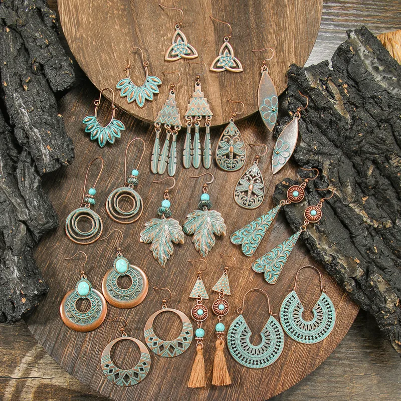 Costume Transfrontalier Bohème Vintage Boucles D'oreilles Ethnique Vacances Style Longue Frange Boucles D'oreilles Super Belle Style Jungle Boucles D'oreilles