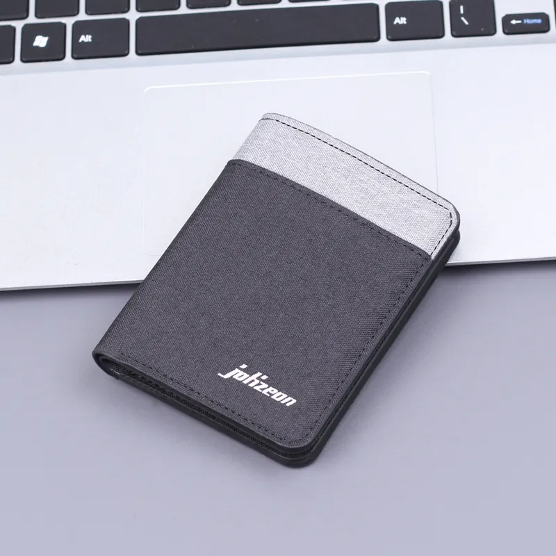 Canvas Wallet Men's Card Holder One-piece Men's Soft Cloth Men's Vertical Wallet 5-card Short Wallet Men's Ultra-thin