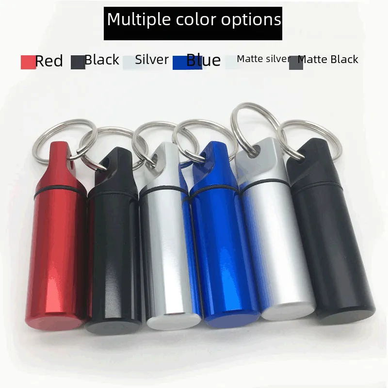 Botella De Almacenamiento De Metal Para Llaves De Cylindre De Medicina Aluminio Impermeable Estilo Redondo Forma Plana Para AU