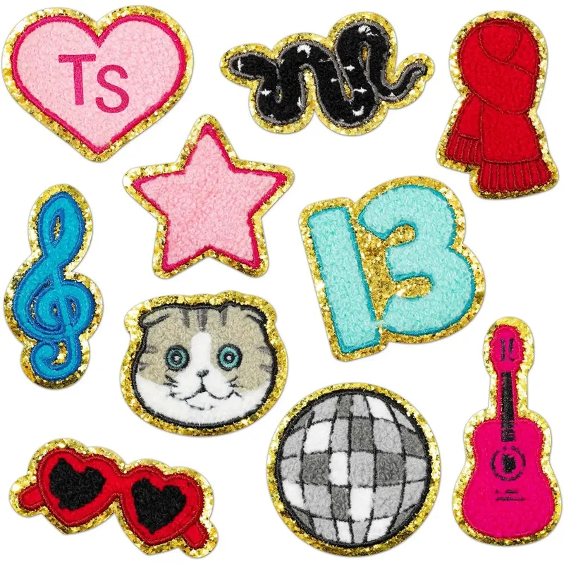 Parche Bordado De Toalla Con Tema Taylor Y Concha Decorativo Para Guitarra Y Traje De Moda Parche Bordado De Tela De Decoración