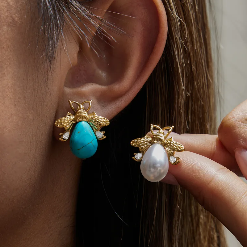 Abeille Décontractée Élégant Vacances Acier Inoxydable 316 Boucles D'Oreilles