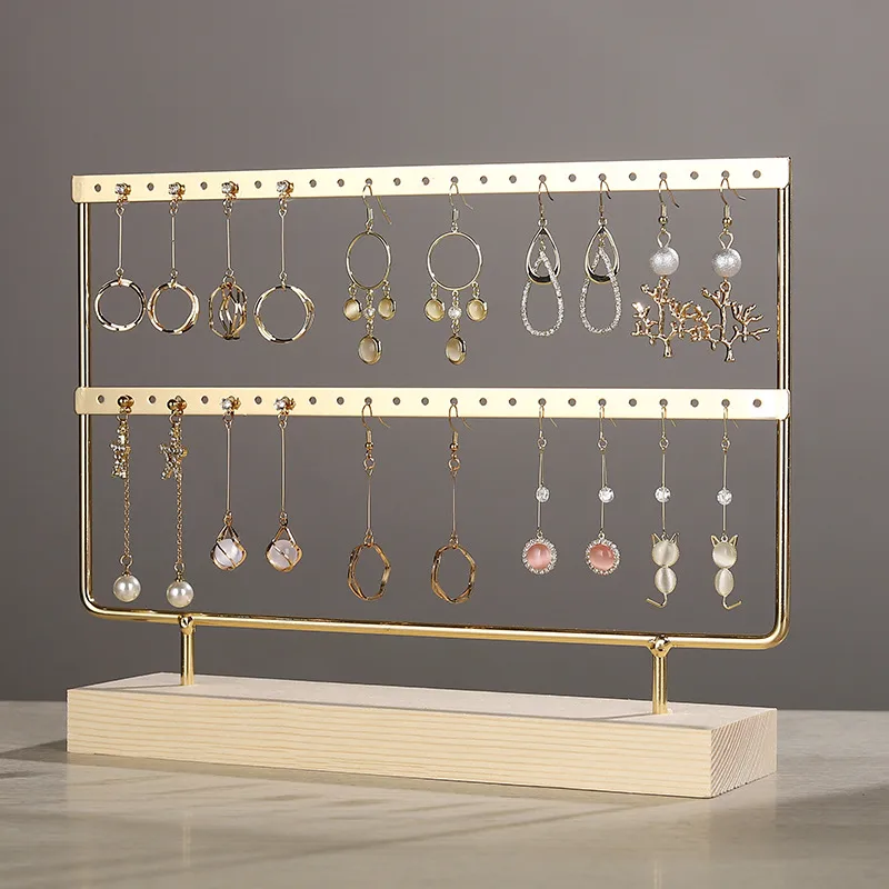 Wholesale Simple Style Solid Color solid wood Iron Jewelry Display ...