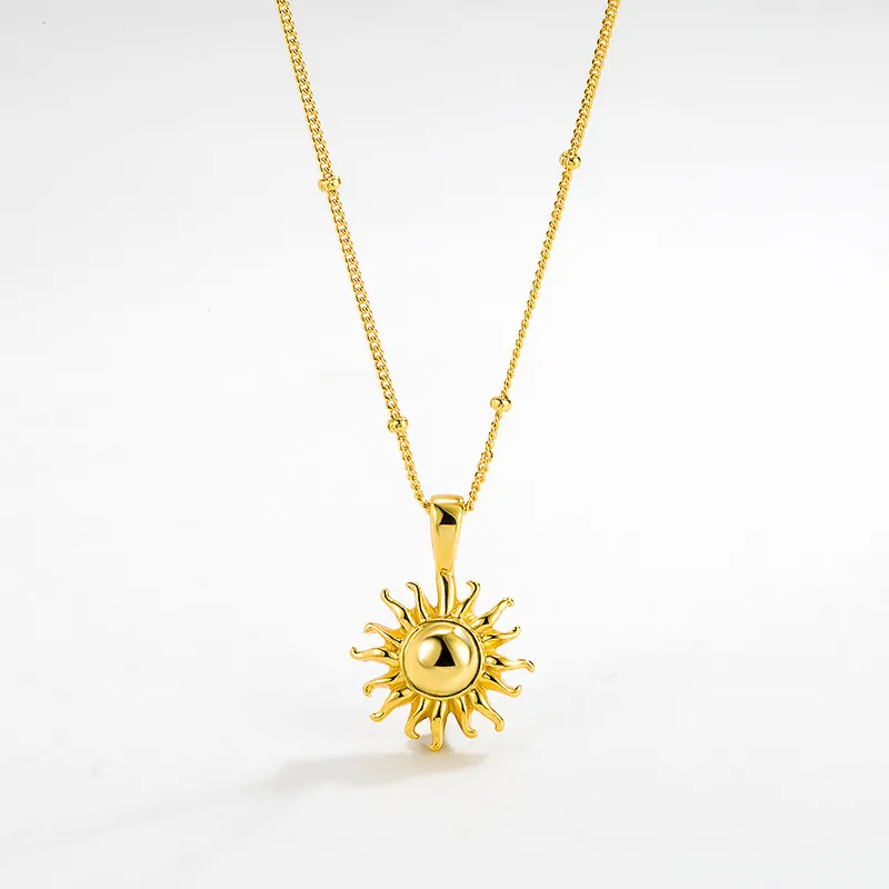 Sun Casual Modern Style Simple Style 18K Gold Plated Silver Plated 925 Sterling Silver Pendant Necklace Long Necklace Necklace Wholesale